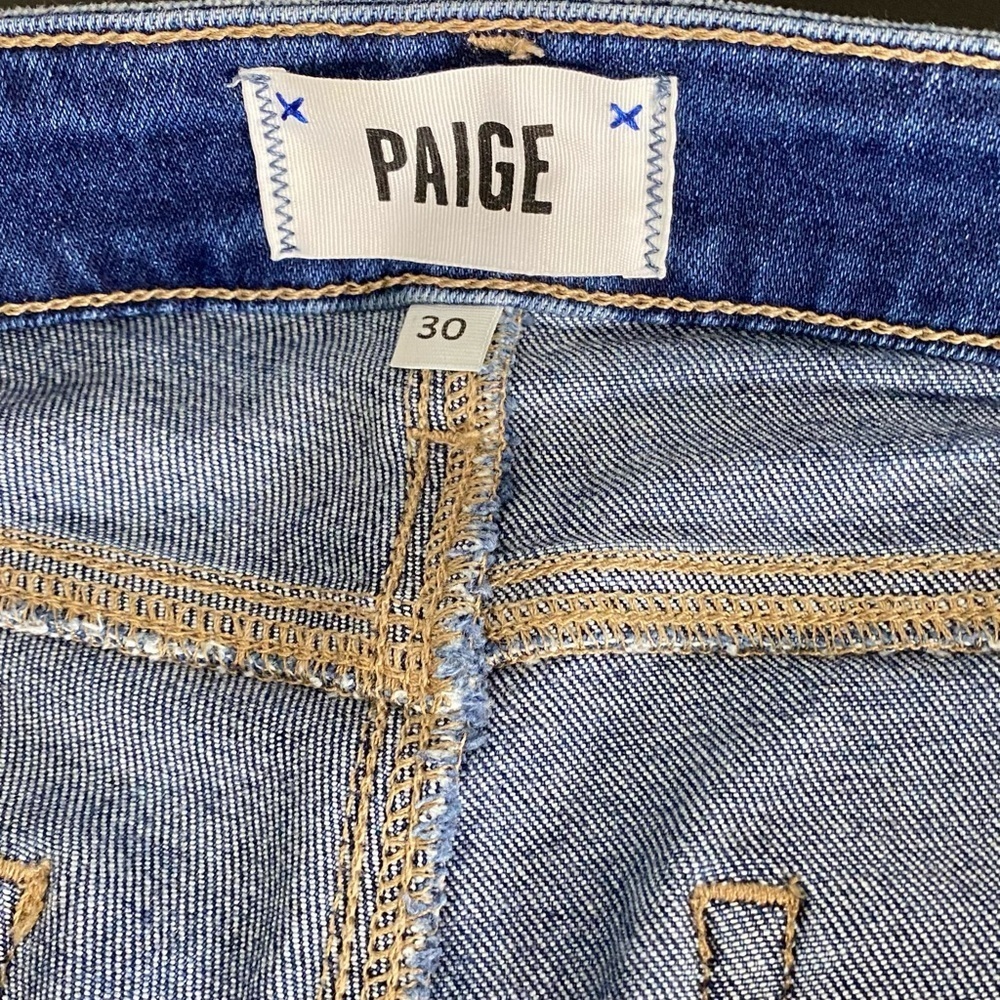PAIGE Jax Denim Knee Shorts Size 30 Bermuda Modest - Picture 11 of 17